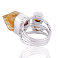 Natural Citrine And Multi Gemstone 925 Sterling Silver Ring